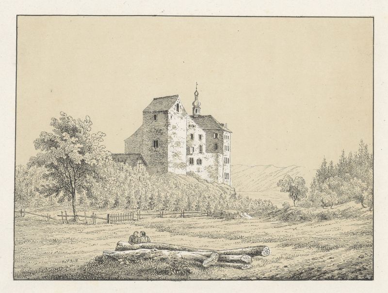 Wartensee de Johann Friedrich Wagner, pintura al óleo que muestra un lago tranquilo y paisaje.