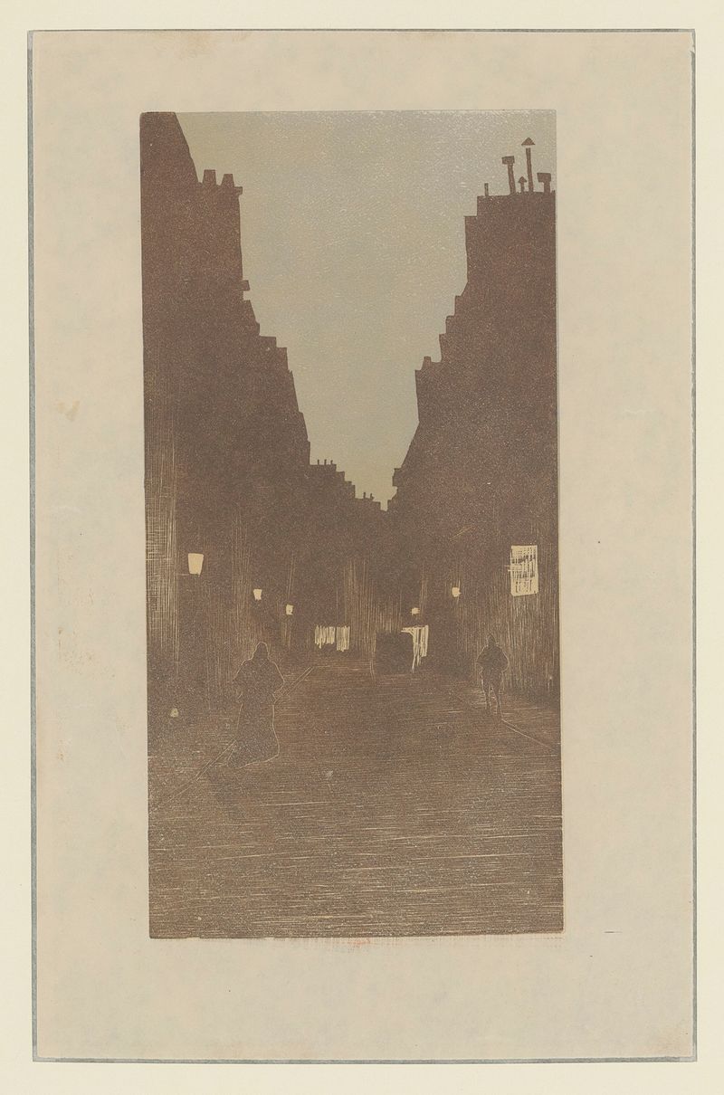 Impressionist landscape by Amédée Joyau, depicting twilight in Paris