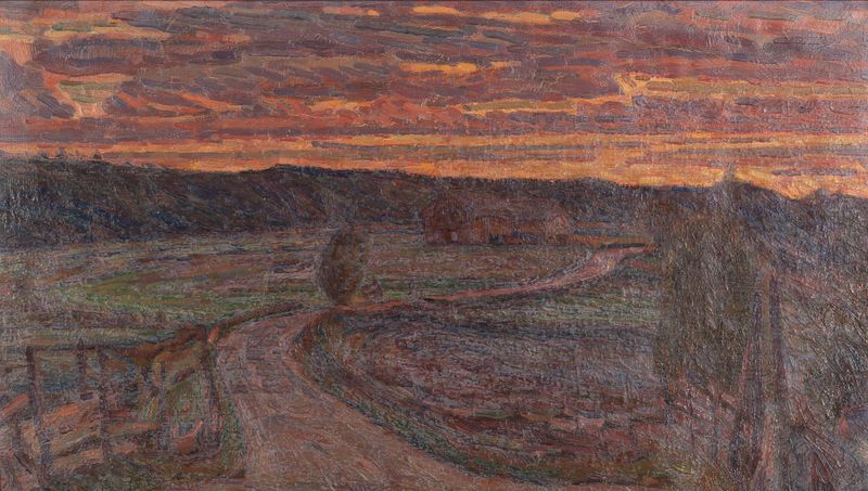 Winding path in soft hues by Herman Norrman, oil painting