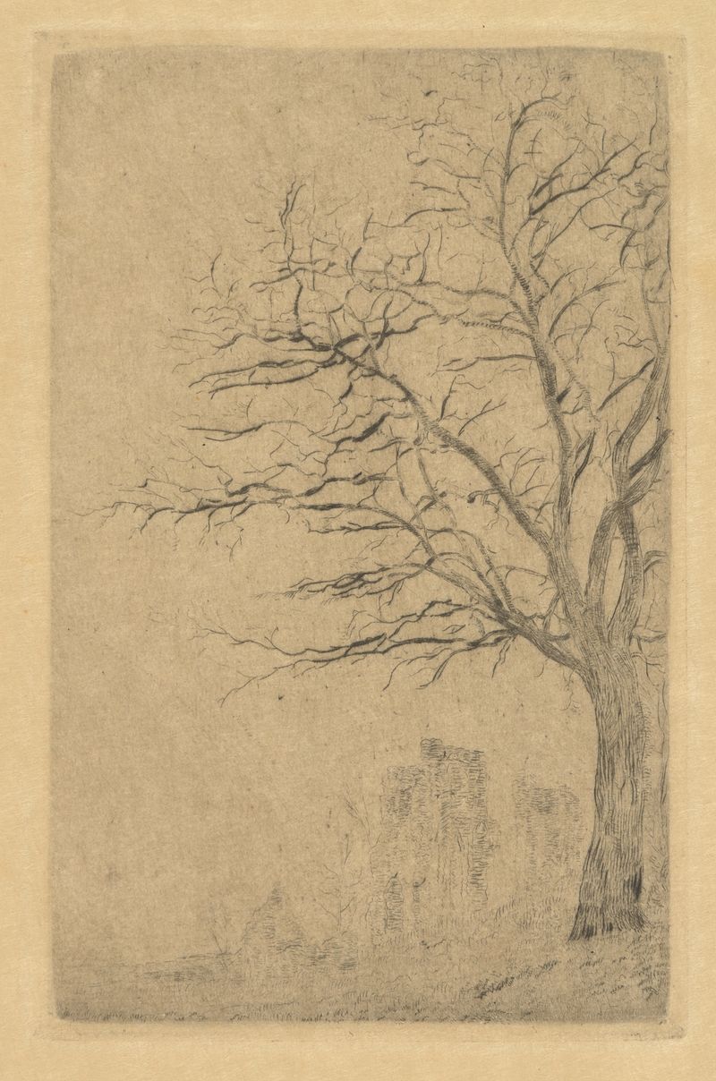 Escena botánica con flores de acacia, pintura al óleo de James Ensor, 1888