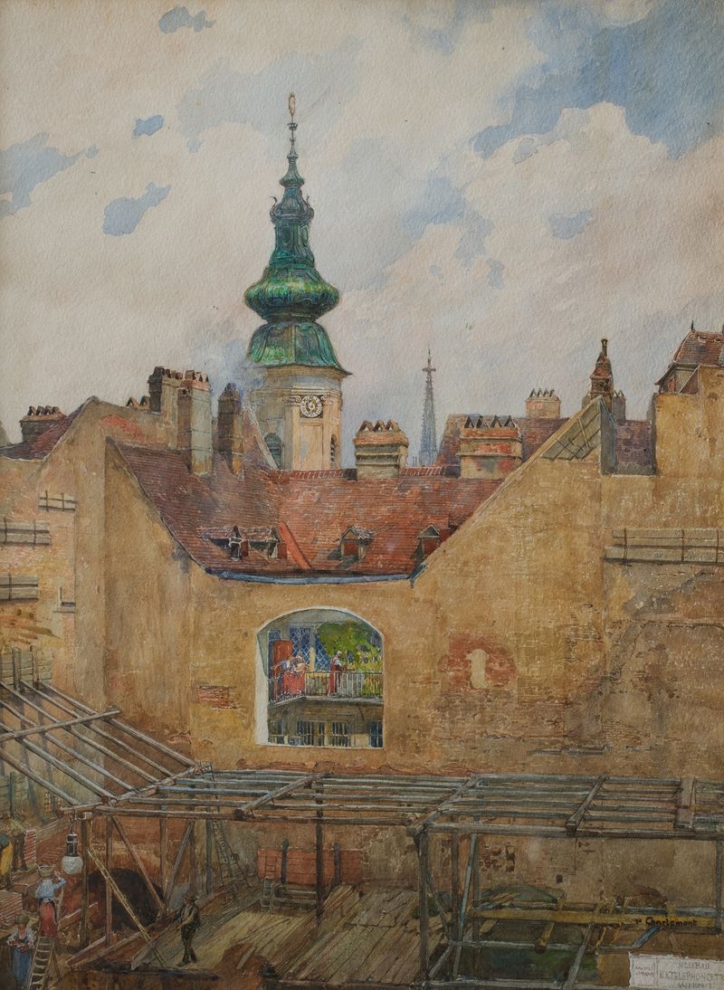 Turm von St. Anna by Hugo Charlemont, oil painting