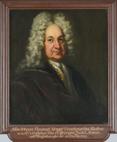 Retrato de Johann Ernst Kregel, estilo barroco, por um artista desconhecido
