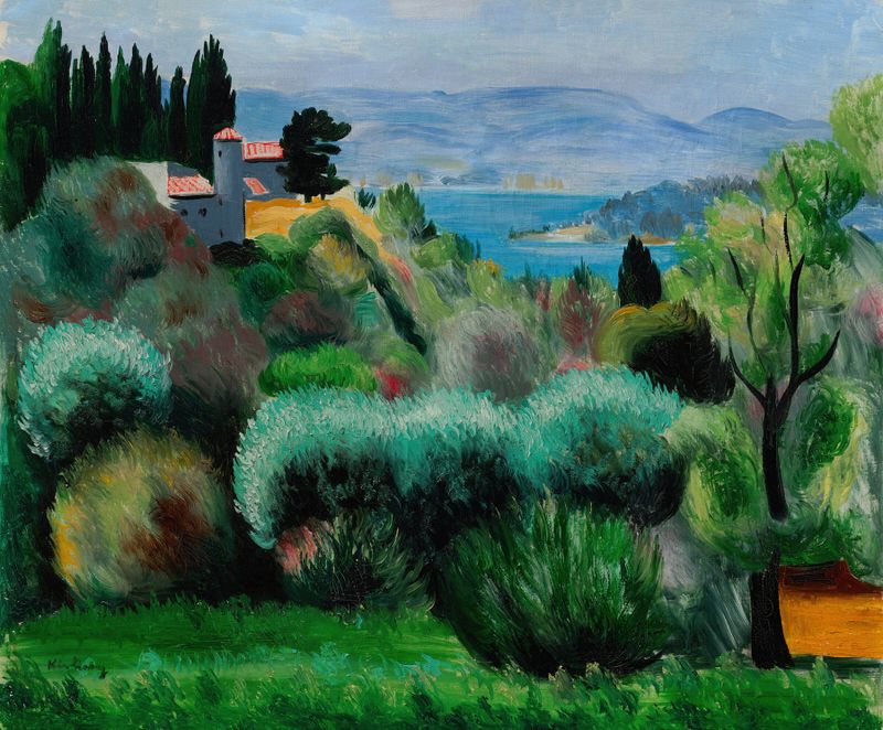 Provence by Moïse Kisling, oil on canvas depicting a sunlit landscape with fields and sky.