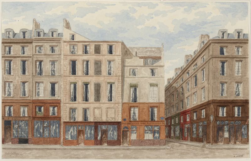 Cena de gênero representando a vida urbana em Paris por Jules Gaildrau, Impressionismo