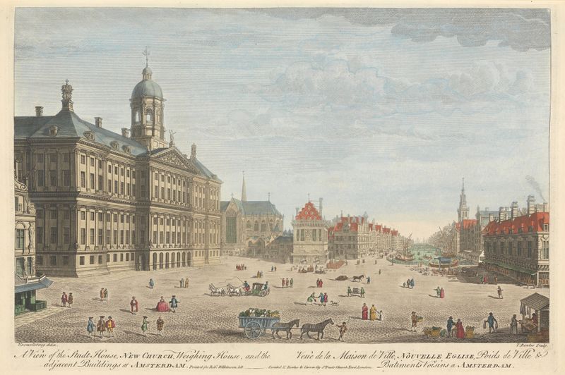 Architectural scene featuring the New Church in Amsterdam by Thomas Bowles III