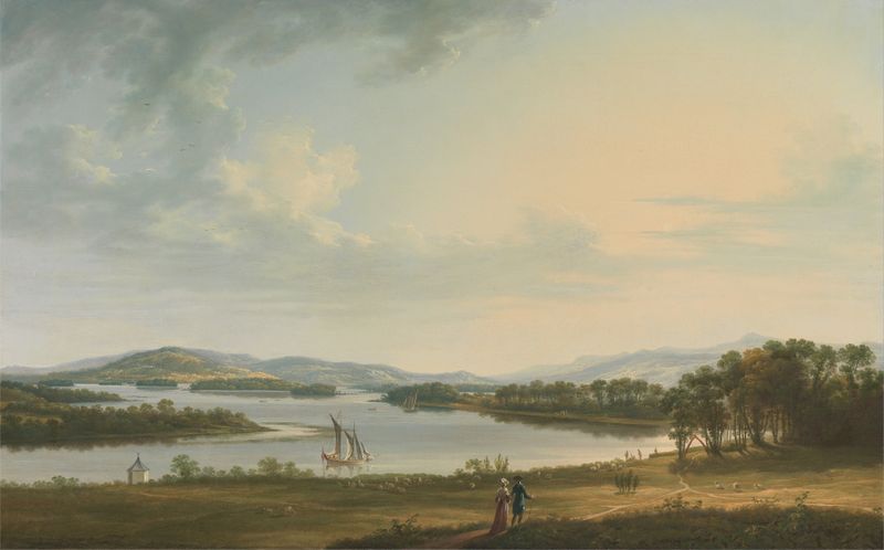 Oil painting by Thomas Roberts depicting Knock Ninney and Lough Erne, Ireland