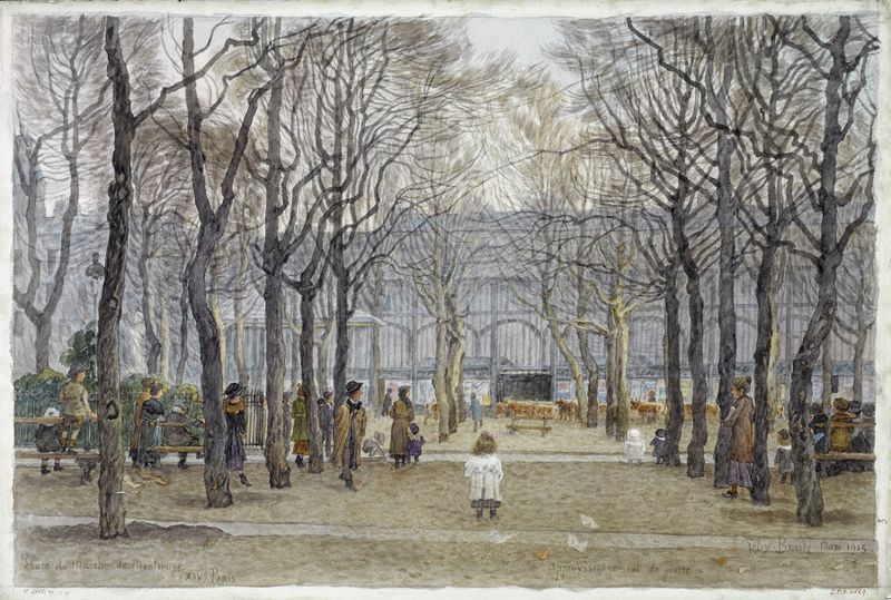 Oil painting by Félix Brard depicting a bustling marketplace with vibrant stalls.