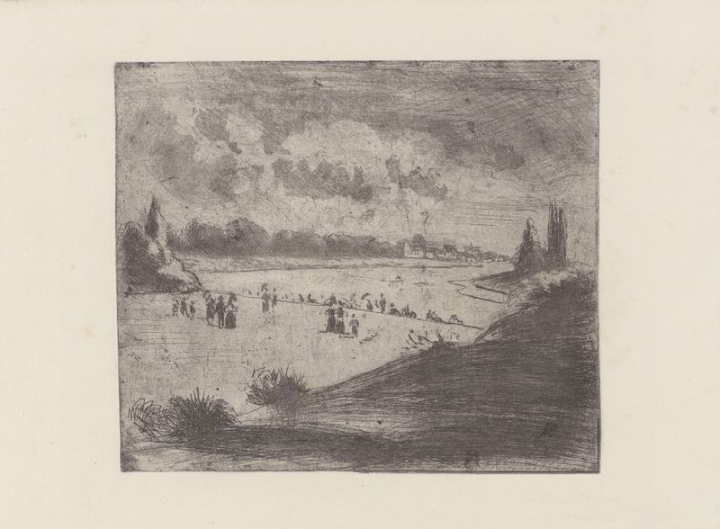 Jardins de Kew de Camille Pissarro, óleo sobre tela que retrata uma exuberante paisagem de jardim