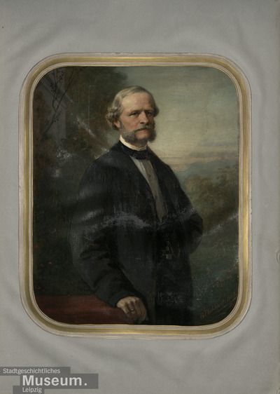 Portrait of Adolph Reinhard Küstner, ink on paper by Hermann Volbeding