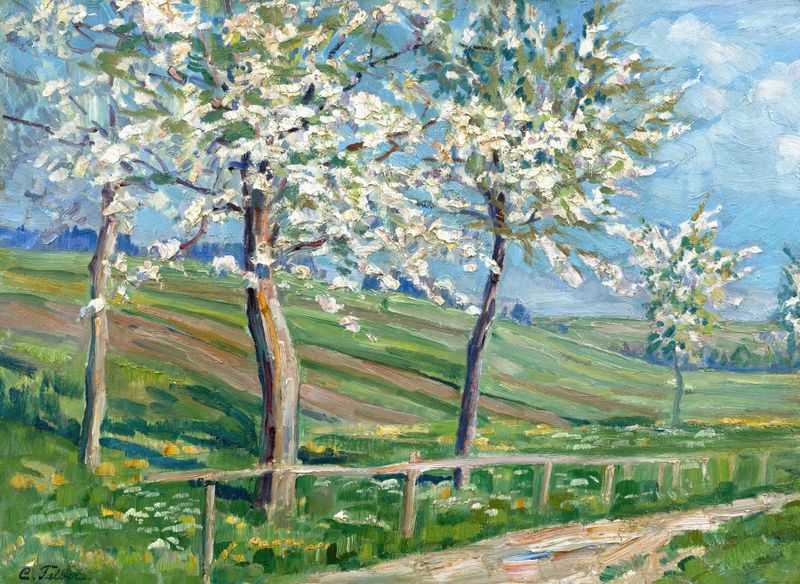 Paisaje primaveral de Carl Friedrich Felber, medio desconocido