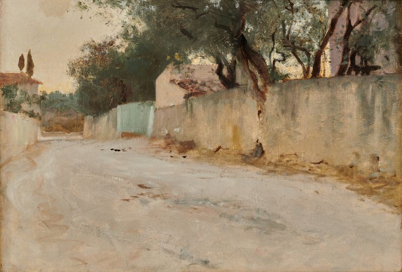 Paisaje de A Road In The South de John Singer Sargent, pintura al óleo