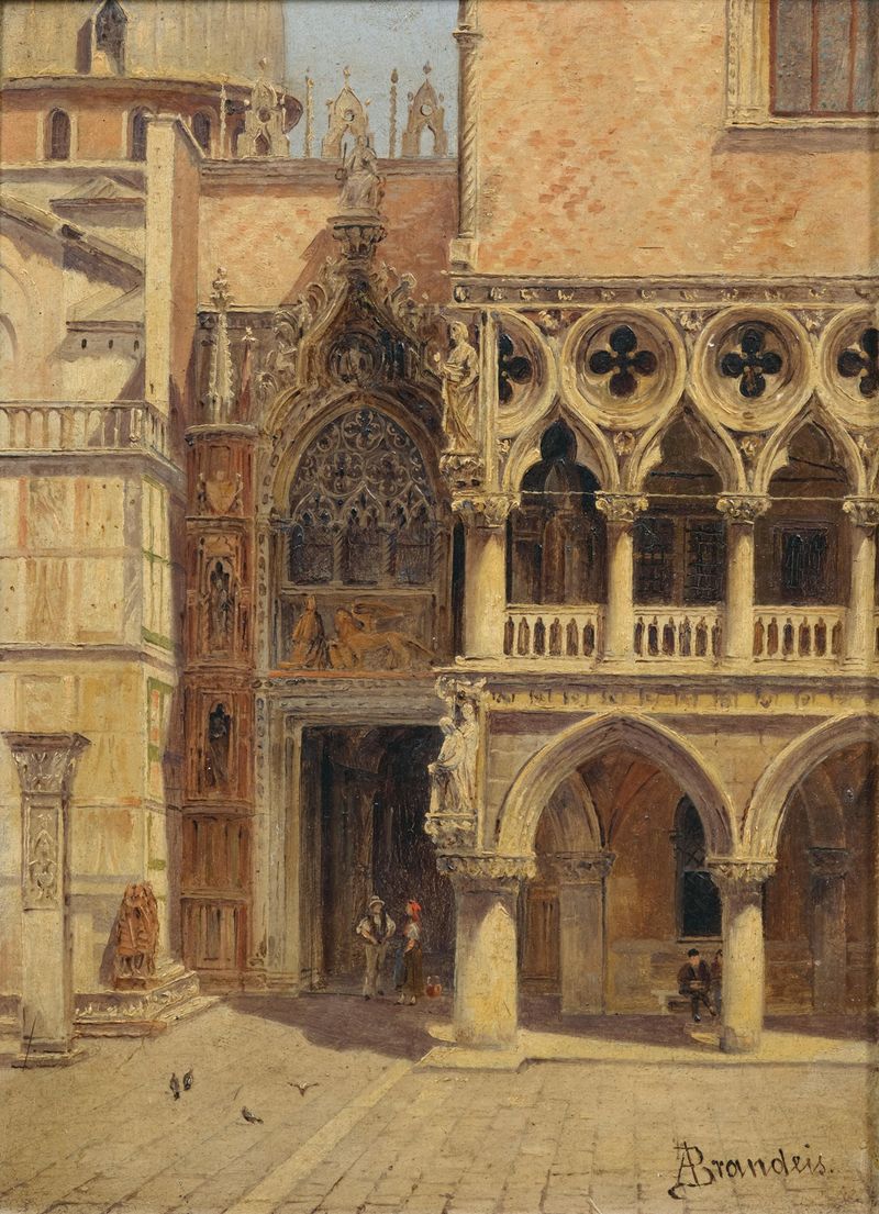 Arquitectura de Porta della Carta, Palazzo Ducale de Antonietta Brandeis, pintura al óleo