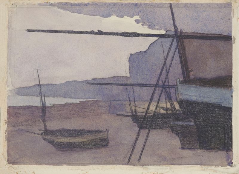 Landscape with mist by Amédée Joyau, oil painting from 1901-1902