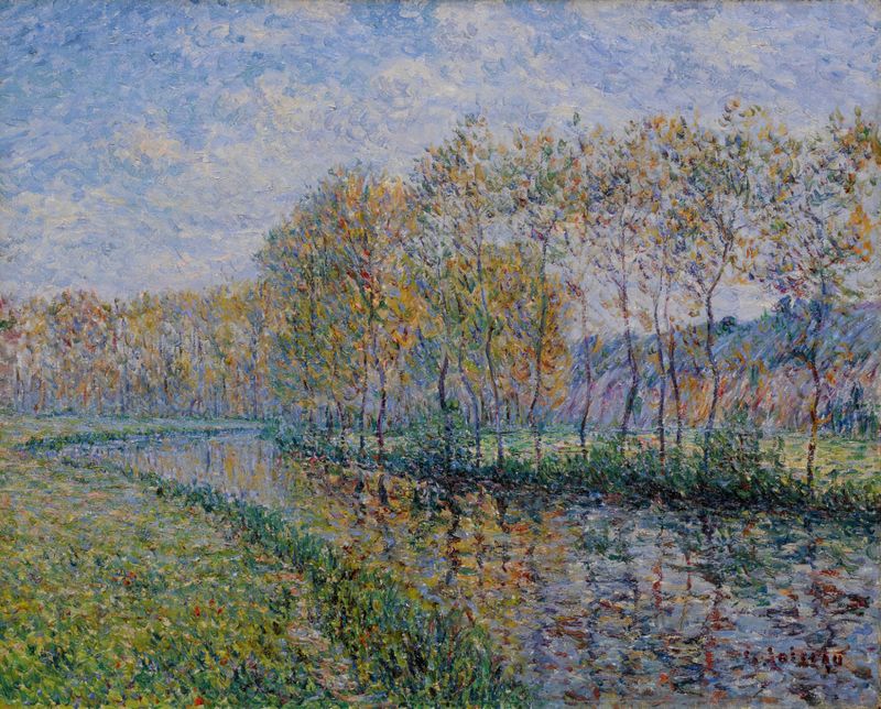 Paisaje de Les Rives de l’Eure le matin de Gustave Loiseau, pintura al óleo