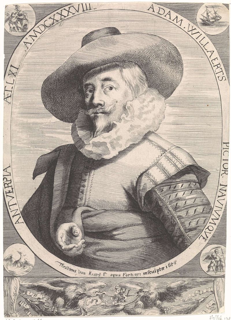 Portrait of Adam Willaerts, etching by Theodorus van Kessel