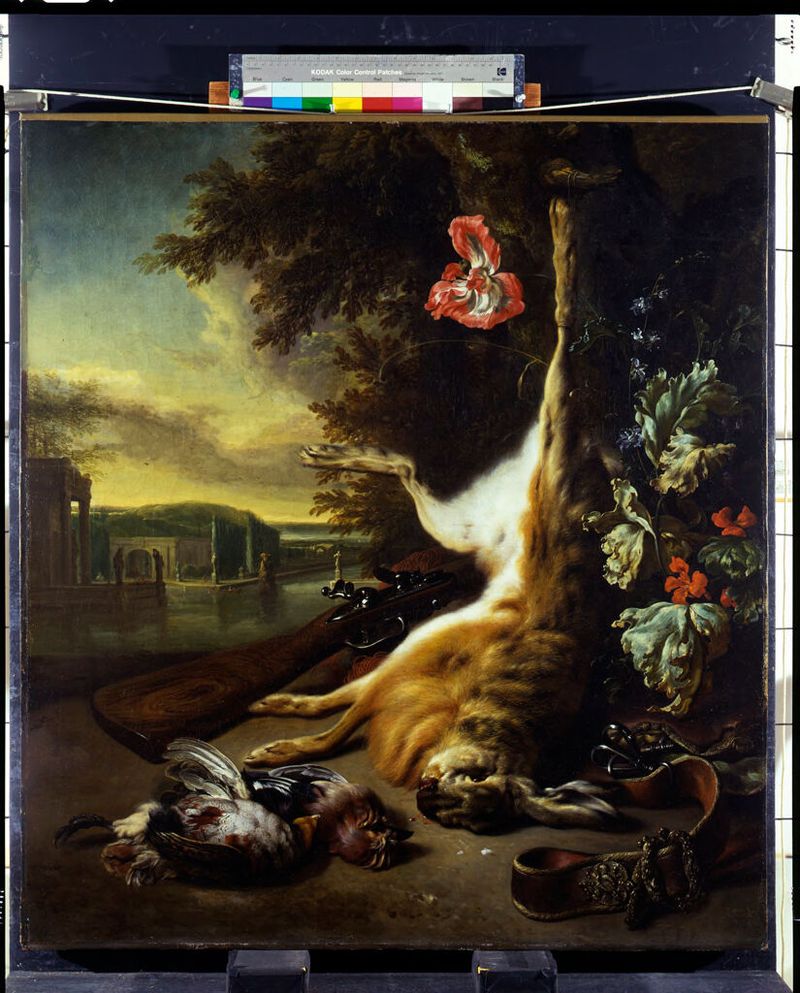 Naturaleza muerta con caza, óleo sobre lienzo de Jan Weenix