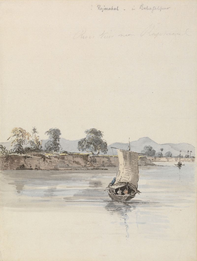 River View near Rajmahal, oil on canvas by Samuel Davis