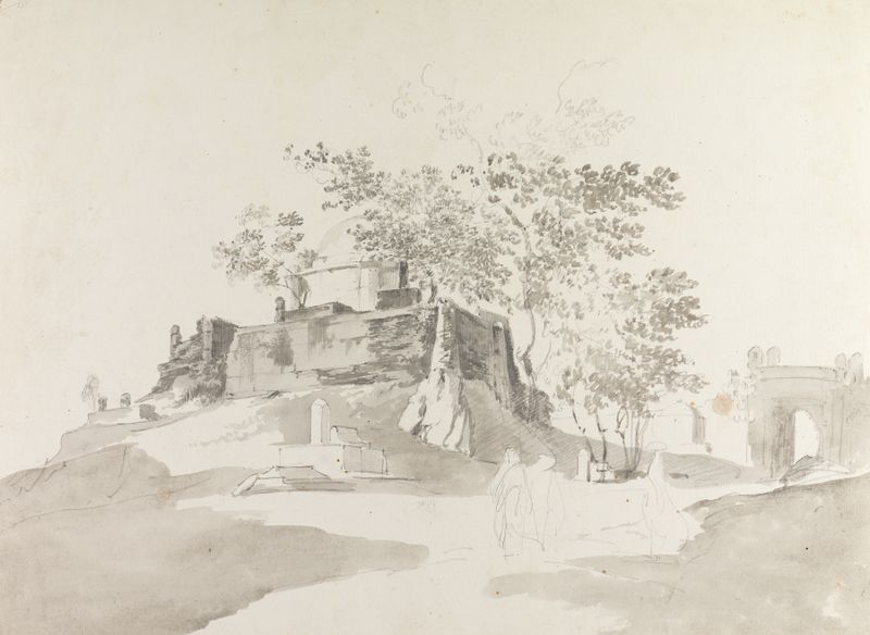 Paisaje en tinta sobre papel de William Hodges