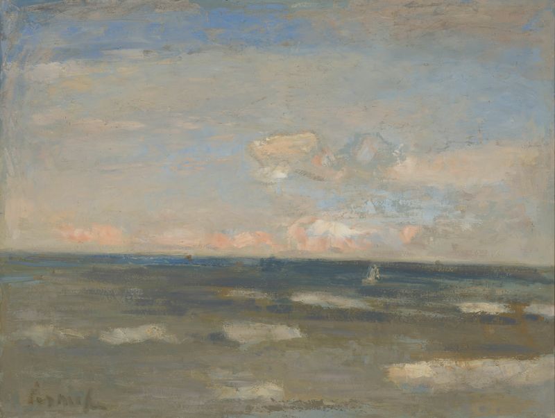 Blauwe Marine by Constant Permeke, oil on canvas depicting deep blue waves and light.