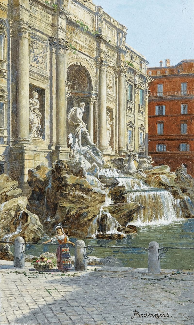 La fontaine de Trevi à Rome by Antonietta Brandeis, oil painting depicting the iconic fountain.