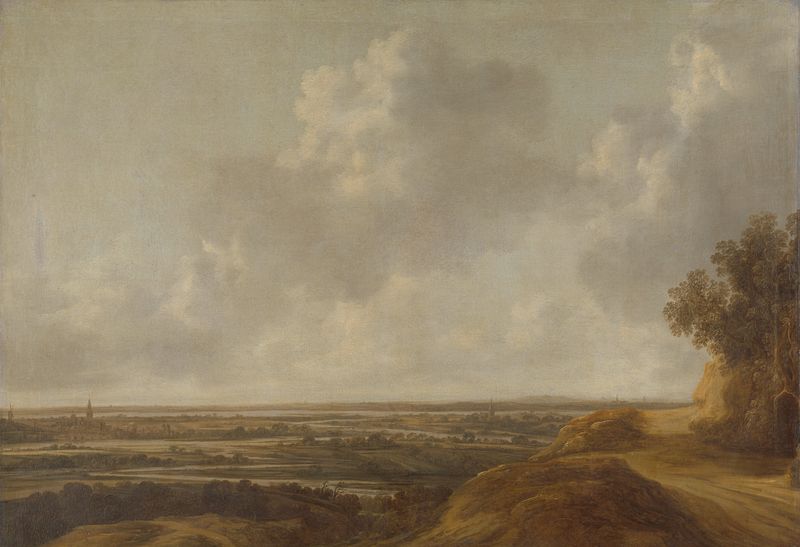 Panoramic landscape with a river and lush greenery, oil painting by François van Knibbergen