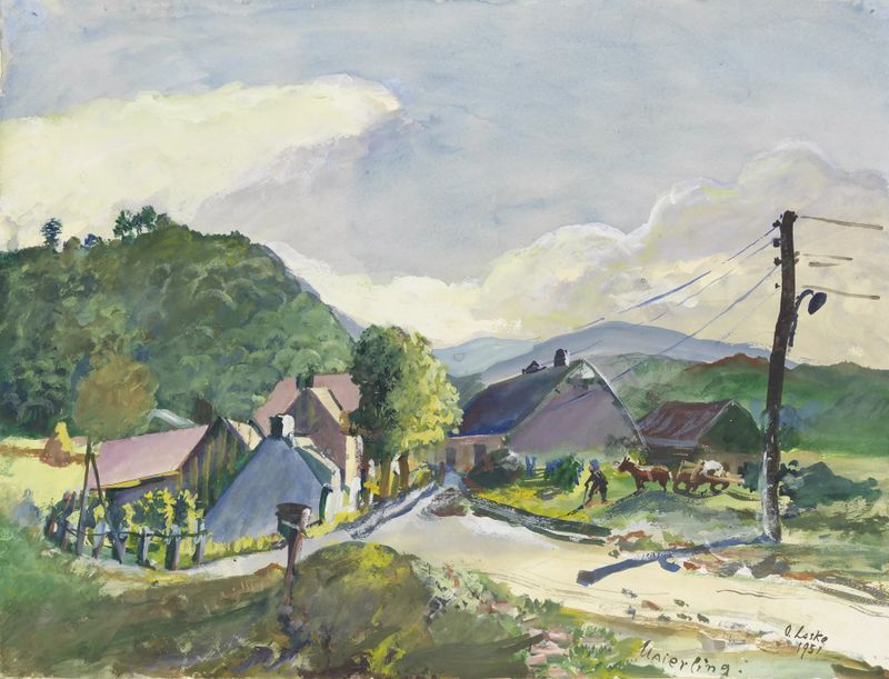 Paisagem etérea de Oskar Laske, 1951, meio desconhecido