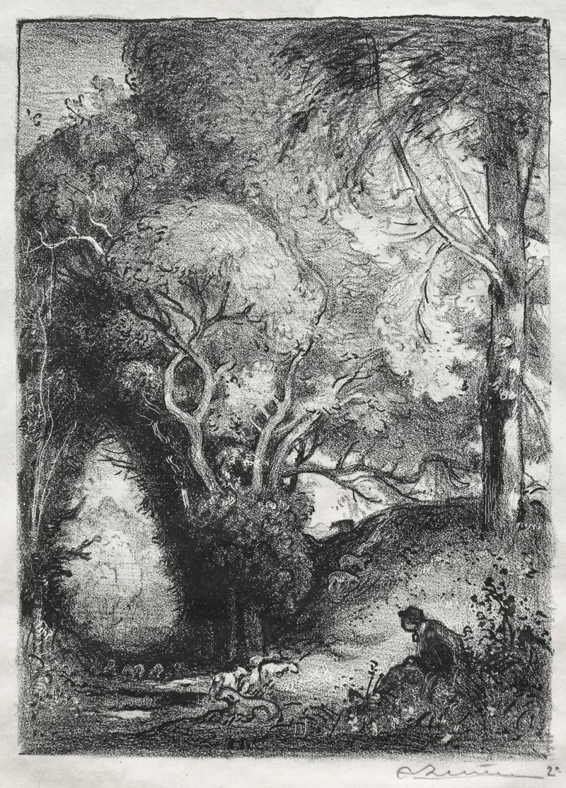 Paisaje de un barranco en junio de Auguste Louis Lepère, pintura al óleo