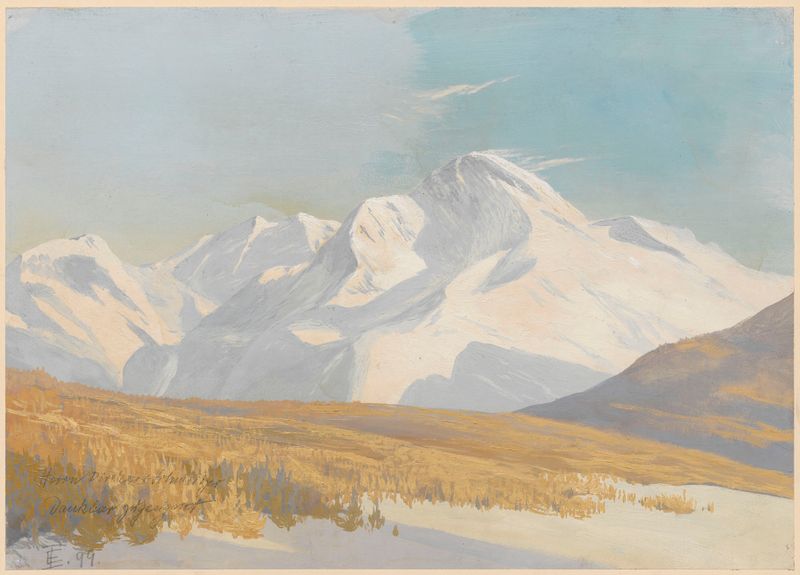 High mountain massif in snow by Erich Erler, depicting a serene snow-covered landscape.