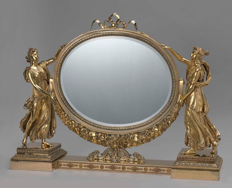 Espelho de toilette criado por Joseph-Germain Dutalis, design neoclássico, arte decorativa