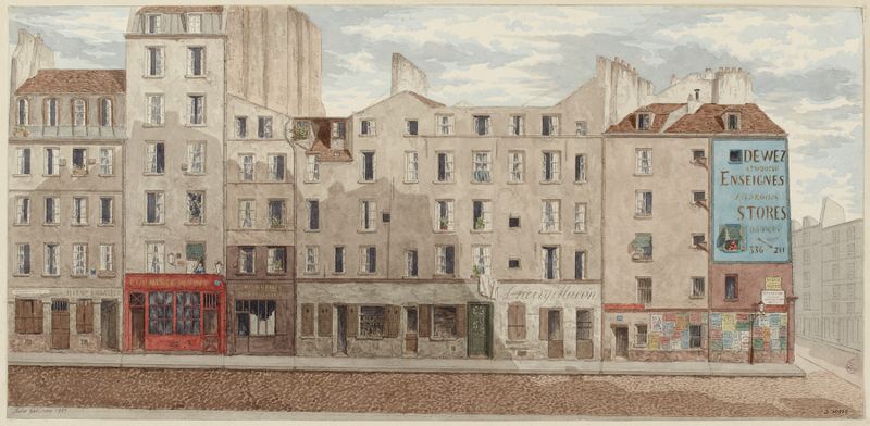 Landscape of Rue des Filles-Dieu by Jules Gaildrau, oil on canvas