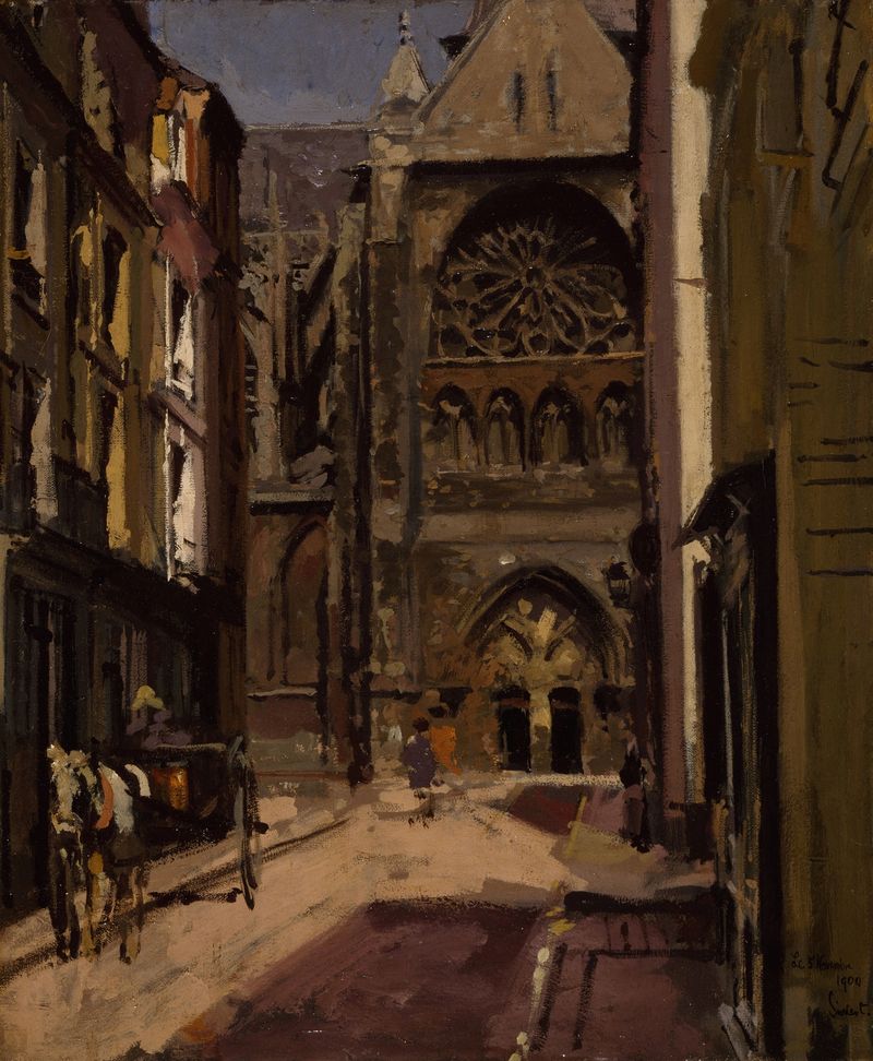 La Rue Pecquet, Dieppe, France by Walter Richard Sickert, oil on canvas