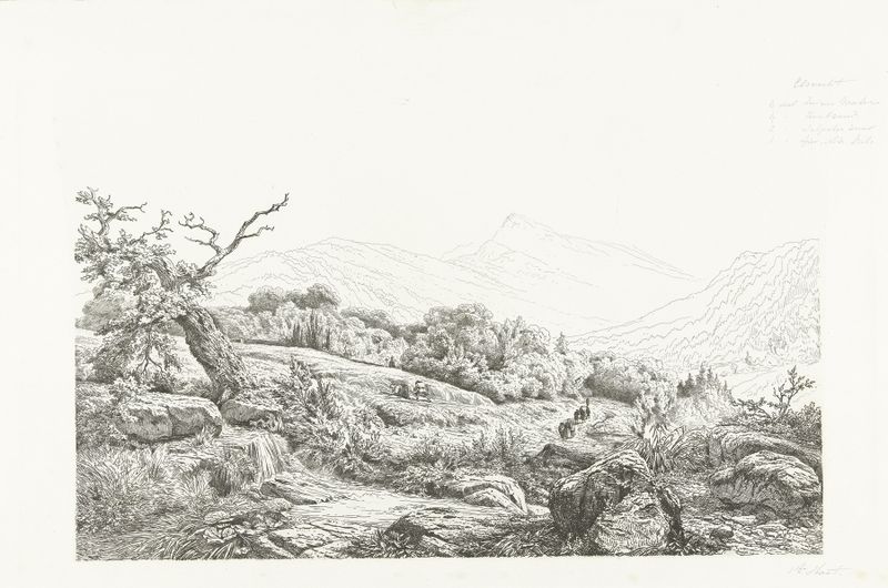 Paisaje de cementerio con lápidas y luz solar de Pierre Louis Dubourcq, pintura al óleo