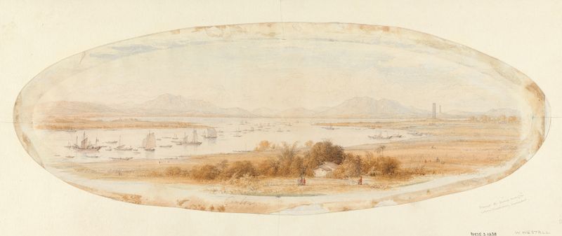 Landscape of Whampoa and the Canton River by William Westall, oil on canvas