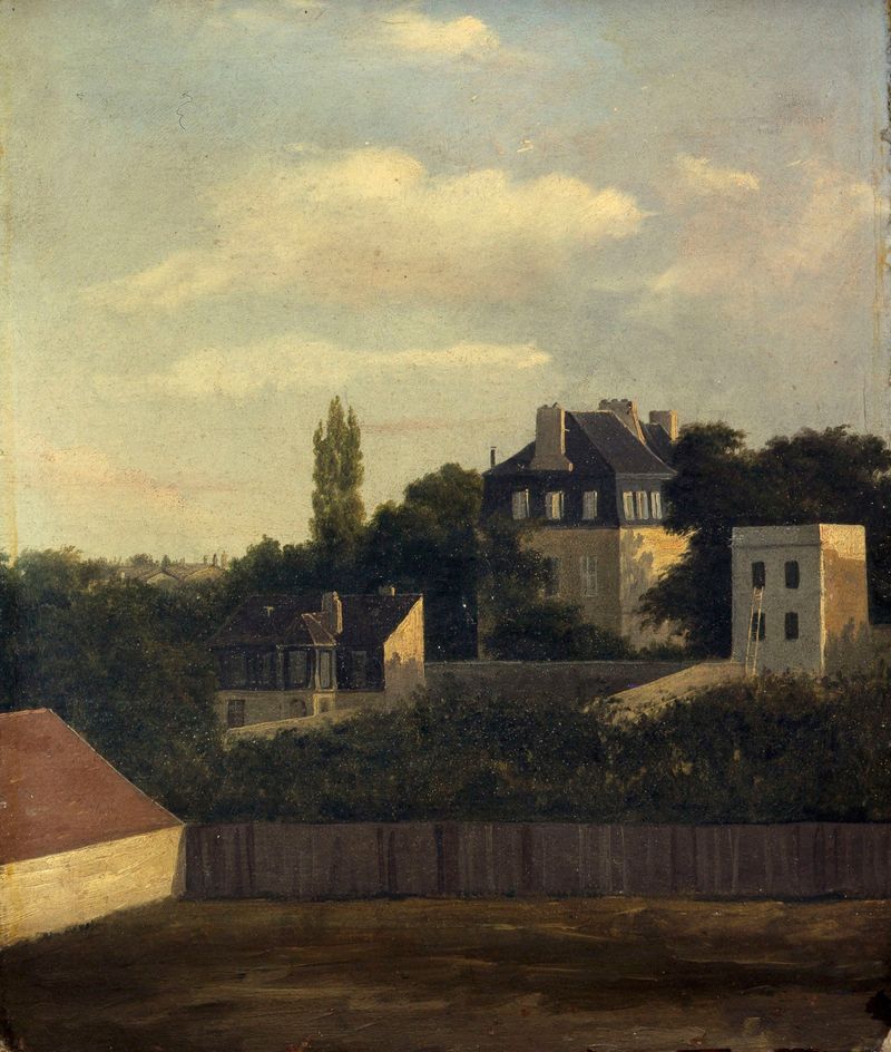Paisaje de La place Bréda de Georges Viard, pintura al óleo