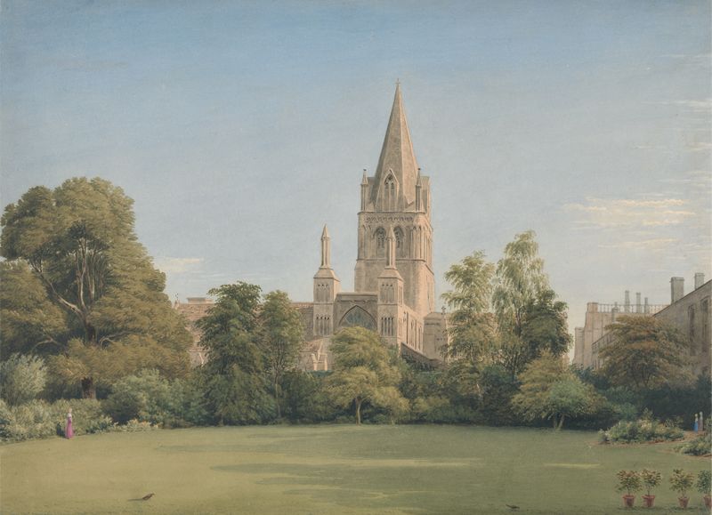 View from the Dean’s Garden, Christ Church, Oxford, oil on canvas by William Turner of Oxford