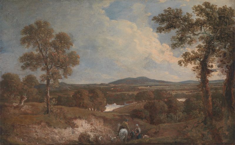 Paisaje con Figuras en Primer Plano, pintura al óleo de George Howland Beaumont