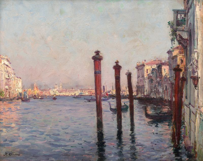 Venise, le Grand Canal by Jean-Baptiste Olive, impressionism, oil painting