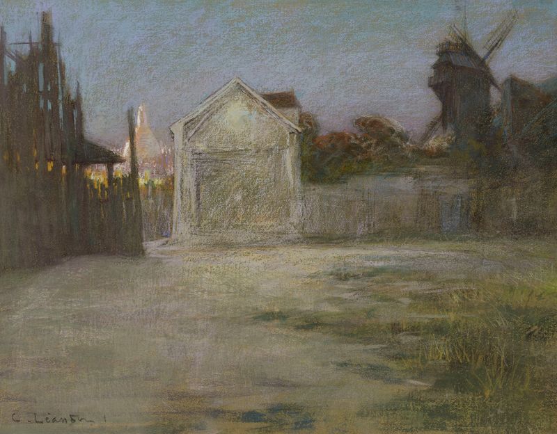 Paisagem de Vieille ferme du moulin de la Galette por Charles-Lucien Léandre, óleo sobre tela