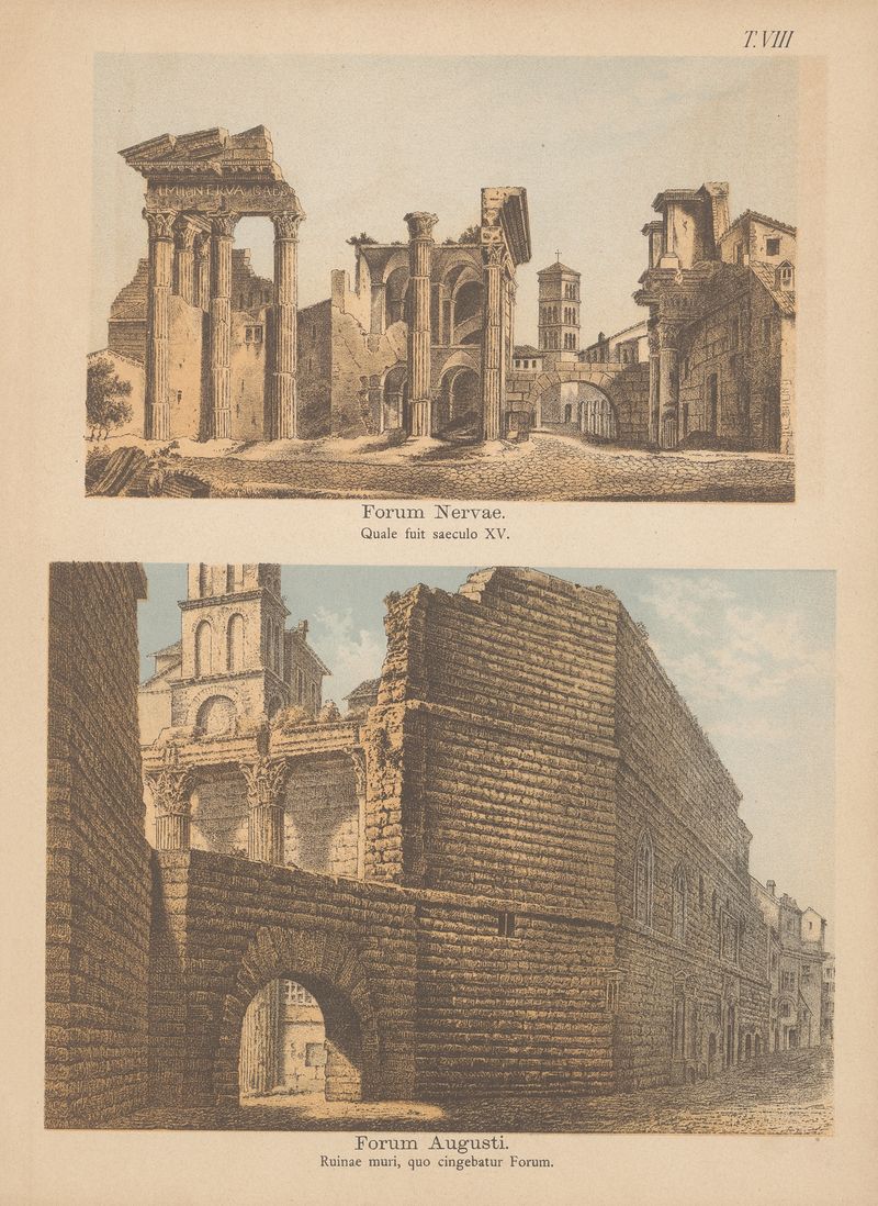 Architectural landscape in earth tones by Christoph Ziegler, 1882