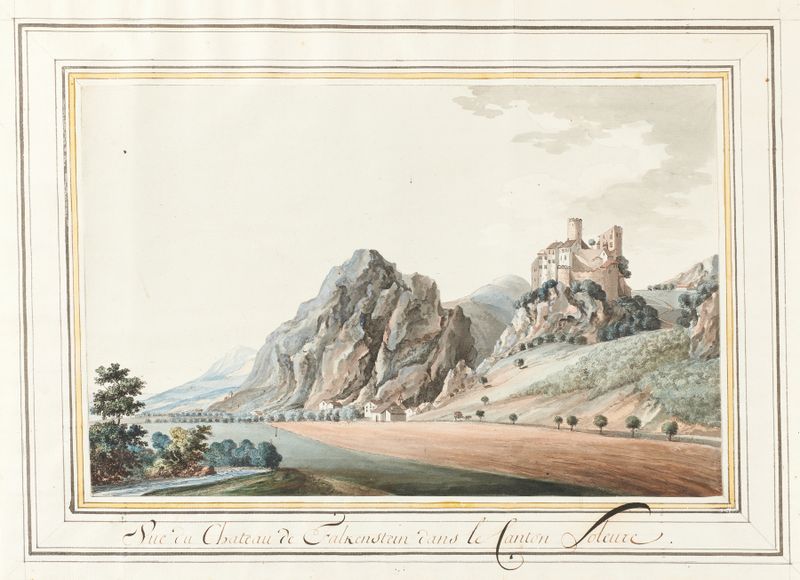 Vue du Chateau de Falkenstein dans le Canton Soleure, óleo sobre tela de Caspar Wolf