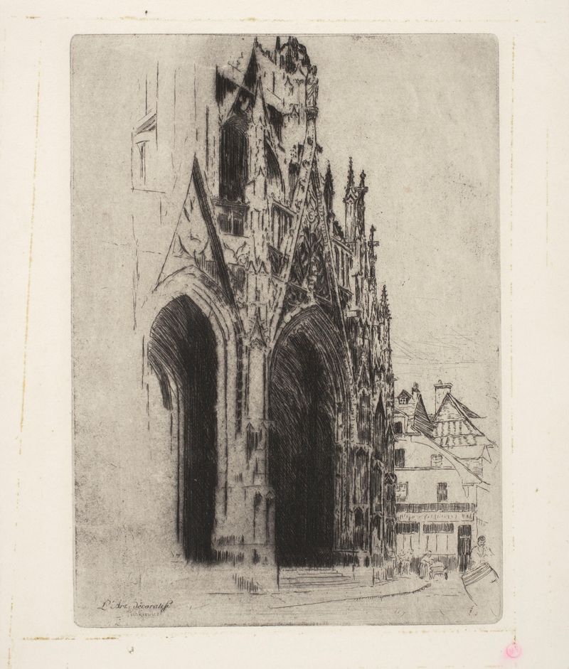 Portal da Igreja de Saint Maclou em Rouen por Józef Pankiewicz, meio desconhecido