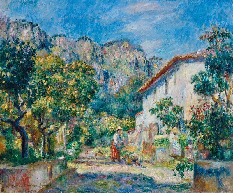Paisagem com árvores e luz, óleo sobre tela de Pierre-Auguste Renoir