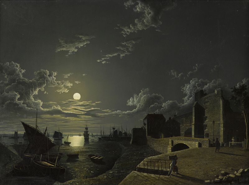 God’s House Tower by Henry Pether, oil on canvas, depicts a historic tower surrounded by clouds.