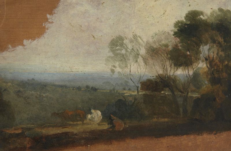 Paisaje con Lago y Ganado, óleo sobre lienzo de Thomas Barker Of Bath