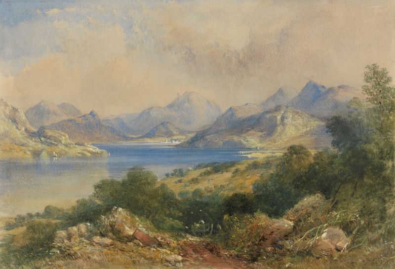Mountainous Scene with a Lake, óleo de Thomas Colman Dibdin
