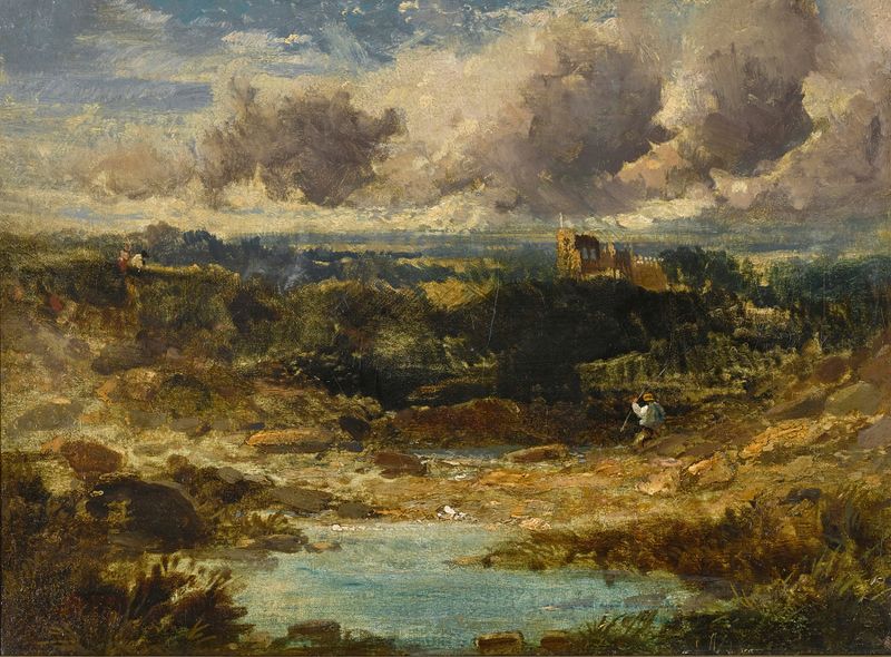 Paisaje con Barden Towers en Yorkshire de Cecil Gordon Lawson, pintura al óleo