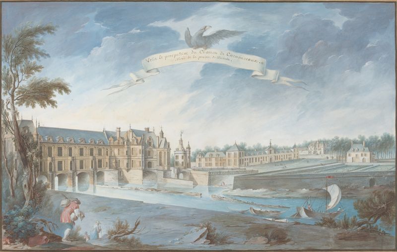 Arquitectura rococó del Chateau de Chenonceaux de Nicolas Marie Ozanne