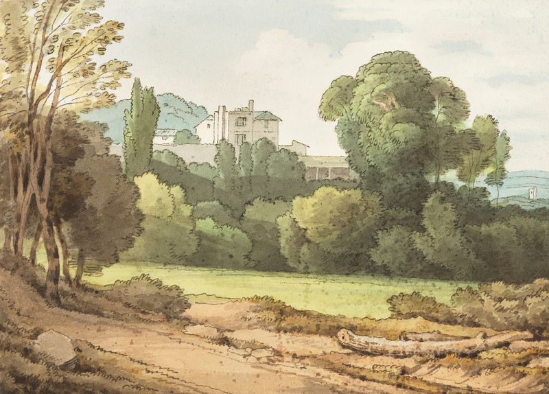 Landscape of The Cot in Alphington, Devon by John White Abbott, oil painting