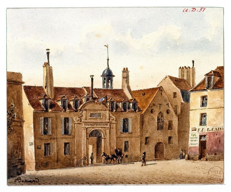 óleo de L’ancien hôpital de la Pitié de Auguste-Sébastien Bénard