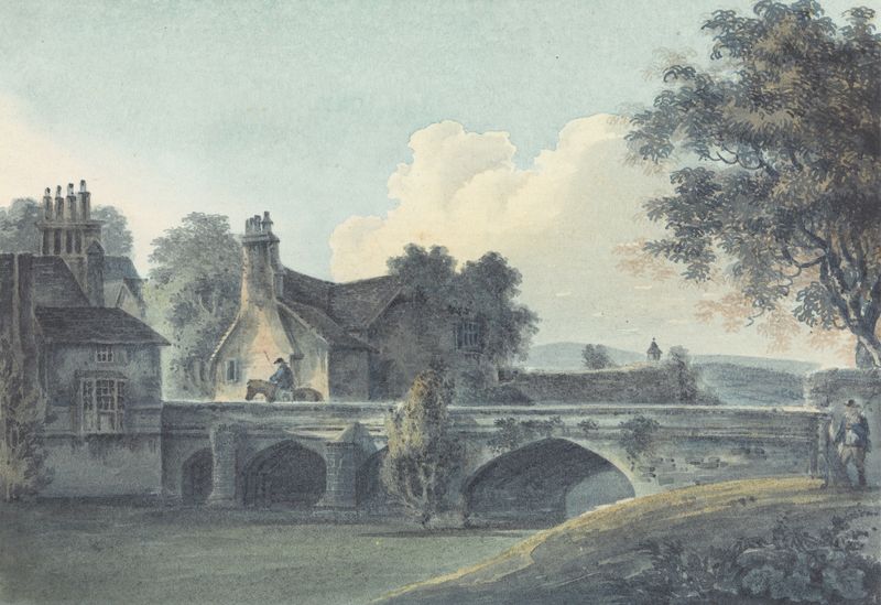 The Entrance to King John’s Palace, Eltham, Kent by John Hassell, oil painting